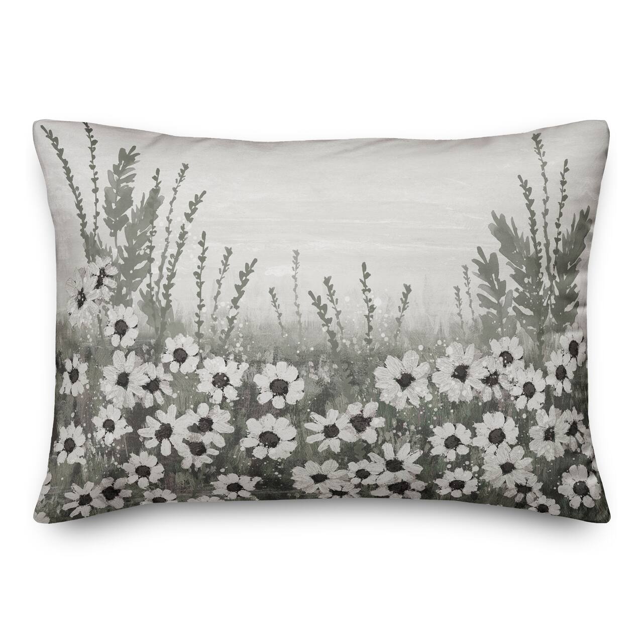 Moody Floral Daisy Field Indoor/Outdoor Lumbar Pillow
